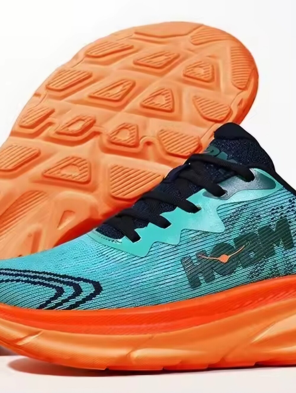 HOBM UNISEX SHOE US SIZE 10 TEAL/ORANGE SPORTS/CASUAL/CONFORT PICKLEBALL/COURT